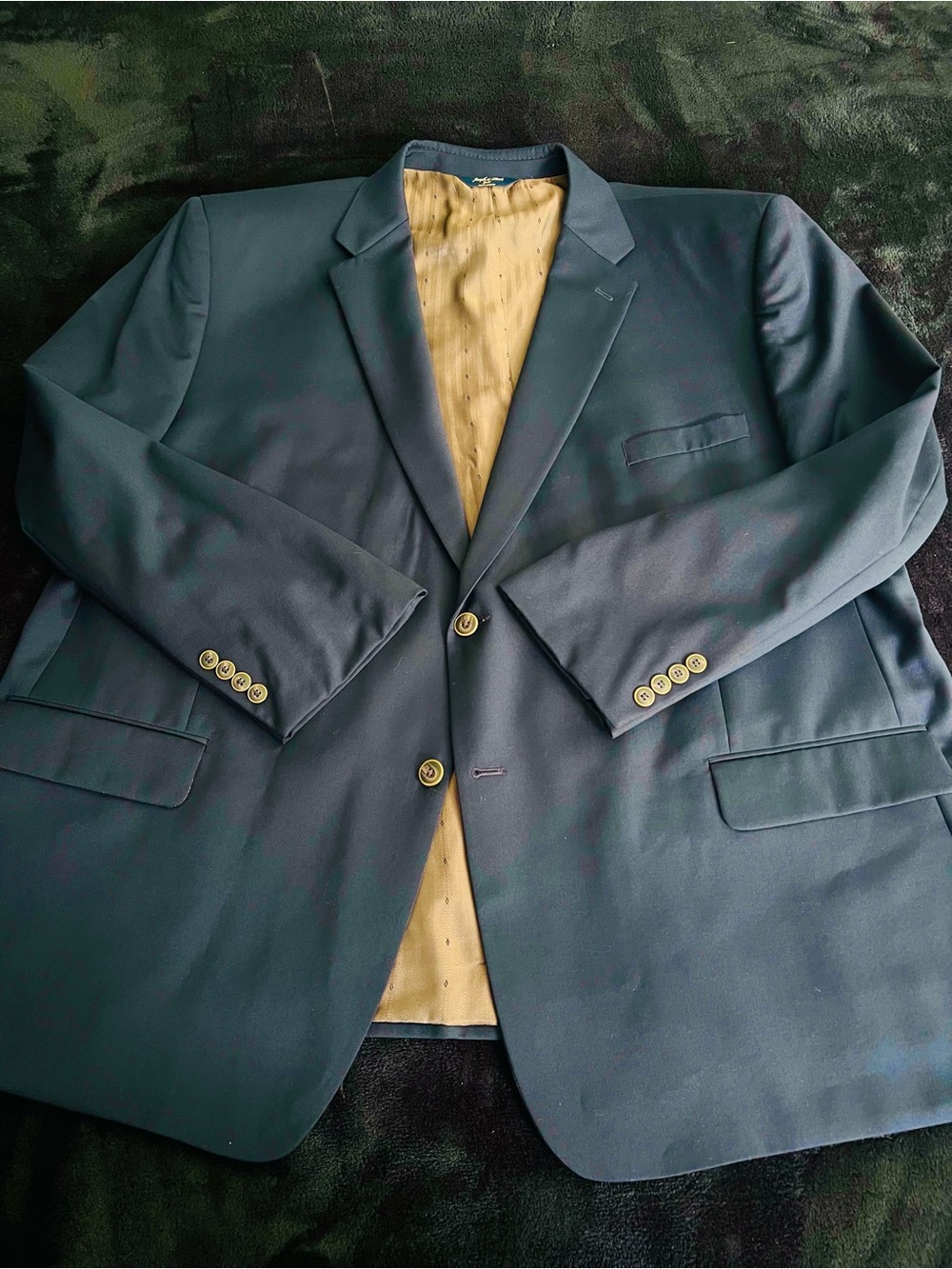 100% Wool Joseph & Feiss Navy Sport Coat with Golden Brown Lining